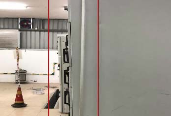 货架或设备倾斜